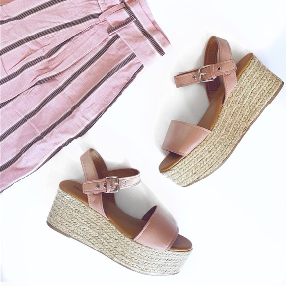 Blush platform espadrille buckle sandals - Picture 3 of 8